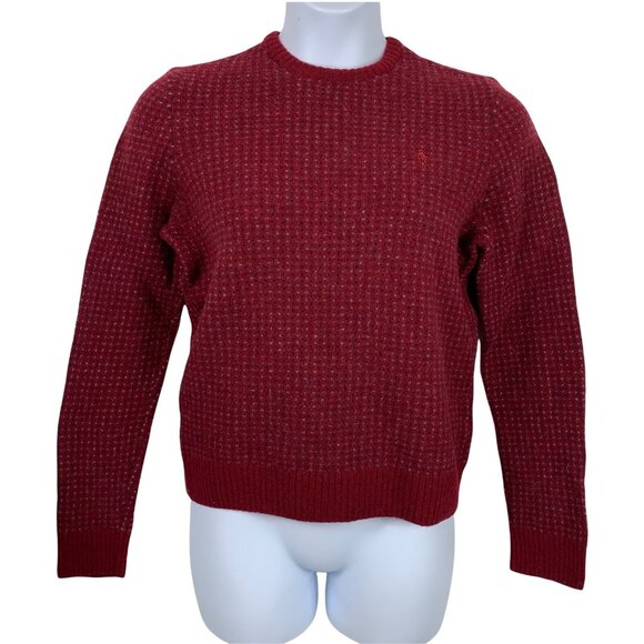 Size Large Sweater Wool Blend Red Blue Long Sleeve Pullover Original Penguin - Picture 2 of 5
